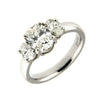 PLATINUM 1.65 CT 3 STONE OVAL SHAPE GIA ENGAGEMENT RING