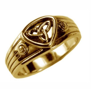 Celtic Triquetra charmed Triad Irish 24kt Gold plated Ring Jewelry Celestial
